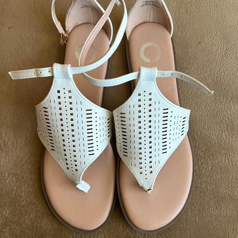 White Decorated Sandals